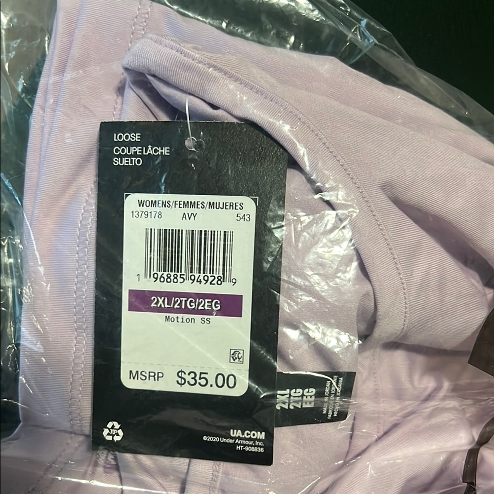 Under Armour Purple Crop Tee Relaxed Fit - Picture 3 of 3